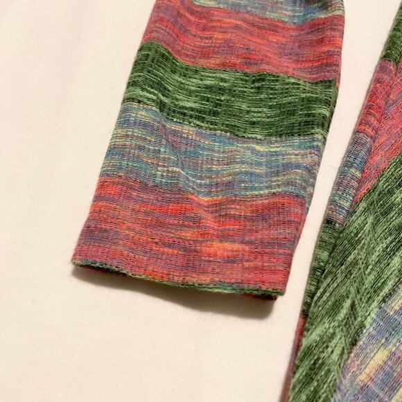 Zara Striped Green Pink Runched Knit Mini Dress Size Small - Picture 8 of 16